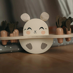 Балансир деревянный Mrs. Ertha "Bunny Balance", бежевый